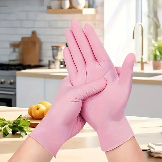 Pink Nitrile Gloves Powder & Latex Free