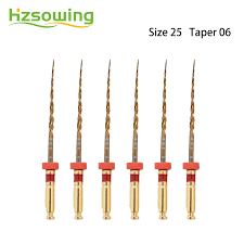 Endodontic Taper 04,06 Root Canal Files Super Flexible Golden Files Rotary Engine Use Dental Instruments Heat Activation