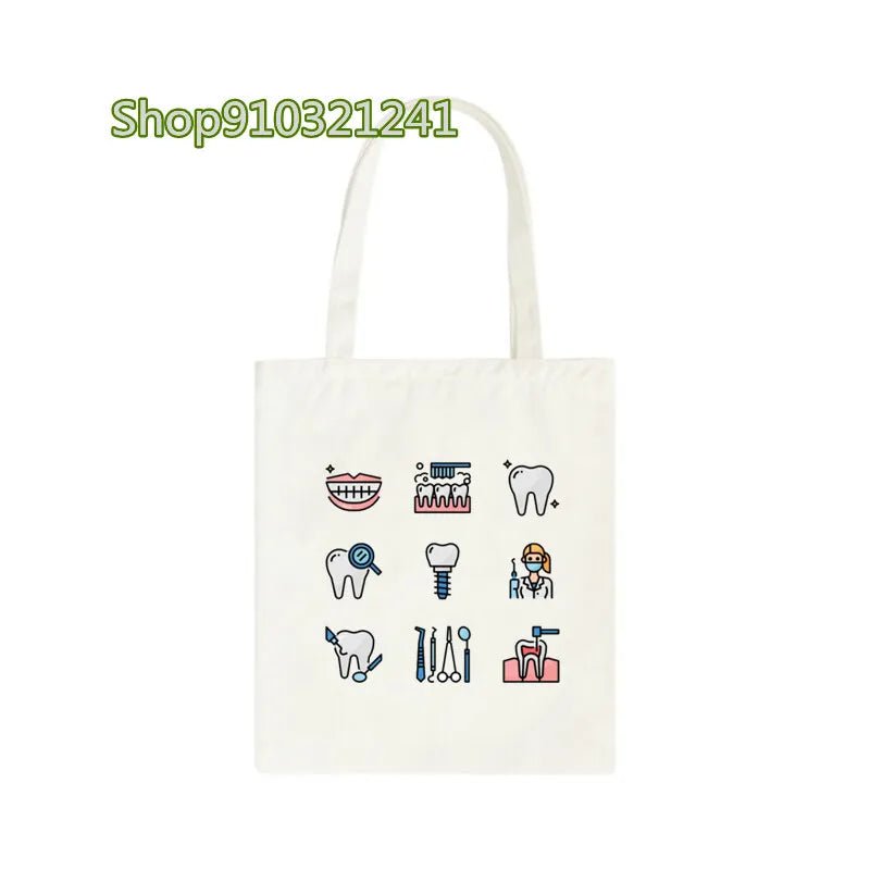 Tooth Cartoon Printed Handbag