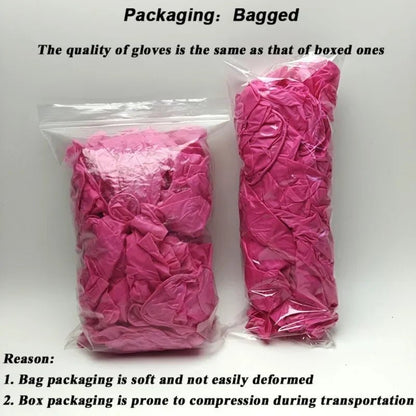 50/100 pcs Pink Nitrile Gloves