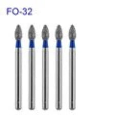 5pcs/pack FO Series Flame Ogival End Dental Diamond Burs Dental Drills For High Speed Handpiece FG Dia 1.6MM Dentistry Supply