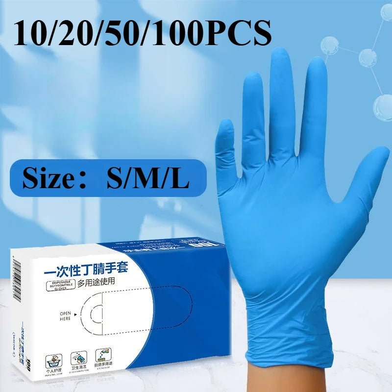 10/20/50/100PCS Blue Nitrile Gloves