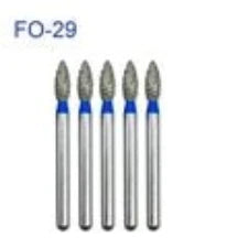 5pcs/pack FO Series Flame Ogival End Dental Diamond Burs Dental Drills For High Speed Handpiece FG Dia 1.6MM Dentistry Supply