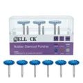 6pcs/Set WellCK Dental Rubber Polisher Composite Resin Polishing Diamond System RA Disc Kit 14mm Wheel Spiral Flex Brush Burs