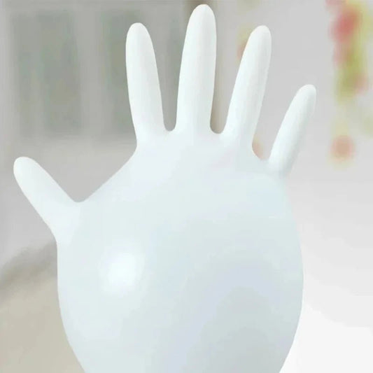 50/100PCS White Nitrile Gloves