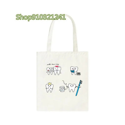 Tooth Cartoon Printed Handbag