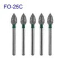 5pcs/pack FO Series Flame Ogival End Dental Diamond Burs Dental Drills For High Speed Handpiece FG Dia 1.6MM Dentistry Supply