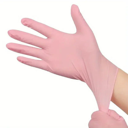 Pink Nitrile Gloves Powder & Latex Free