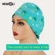 women's Cotton scrubs caps weat - absorbent Elastic Section pet grooming nursing work hats lab Flower print scrub hat Wholesale