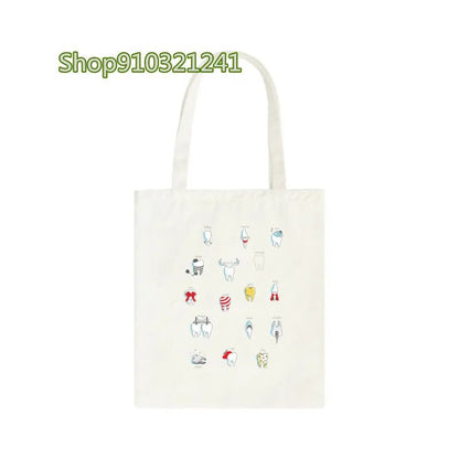 Tooth Cartoon Printed Handbag