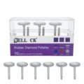 6pcs/Set WellCK Dental Rubber Polisher Composite Resin Polishing Diamond System RA Disc Kit 14mm Wheel Spiral Flex Brush Burs