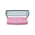 30 Holes Dental Bur Holder Plastic Dentistry Polisher Drills Placement Box Sterilizer Case Disinfection Box Autoclave