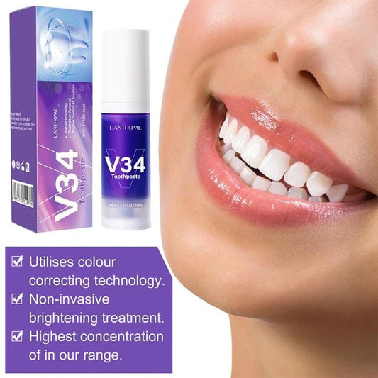 V34 30ml Purple Color Whitening Toothpaste