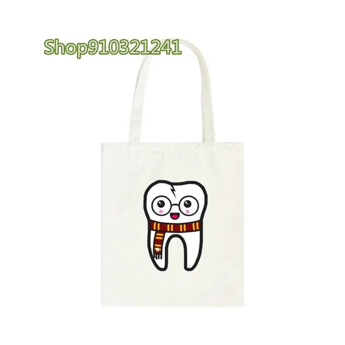 Tooth Cartoon Printed Handbag