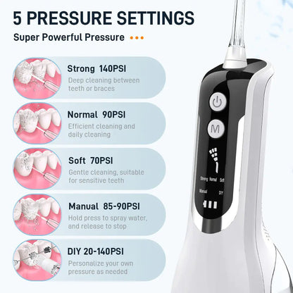 Electric water flosser Portable oral irrigator for home use USB rechargeable dental scaler High - frequency pulse oral cleaner