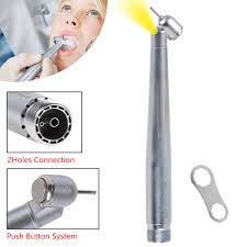 Dental Surgical 45° LED Fiber Optic Handpiece Push Button 2 holes