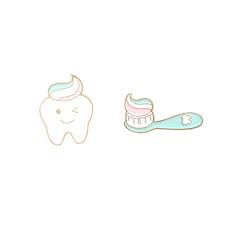 Tooth and Brush Custom Lapel Pin