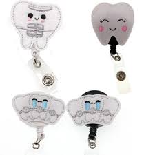 Tooth Shape Retractable Badge Holder-20pc