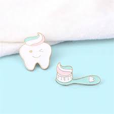 Tooth and Brush Custom Lapel Pin