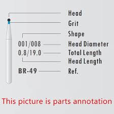 10pc Dental Diamond  Burs CD-54F