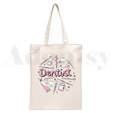 Funny Graphic Tooth Canvas Handbags