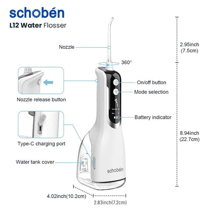 Electric water flosser Portable oral irrigator for home use USB rechargeable dental scaler High - frequency pulse oral cleaner