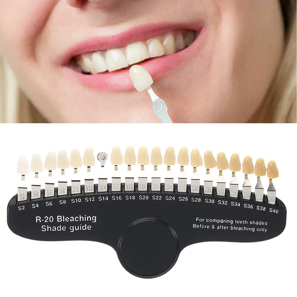 20 Colors Teeth Whitening Shade Chart Set Dental Tooth Whitening 3D R20 Teeth Bleaching Shade Guide Color Comparator