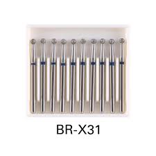 10pc-Dental Round Diamond Burs