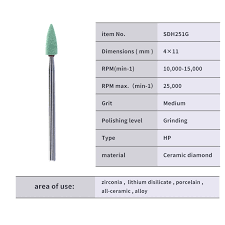 Dental Lab Zirconia, Porcelain ,ithium disilicate Polishing Head Ceramic Diamond