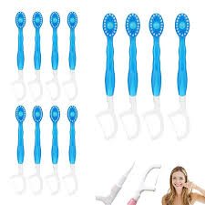 12PCS Disposable Toothbrush Exploded Bead Adult Cleaning Toothbrush Portable Travel Tooth Brush With Dental Floss Tongue Scraper