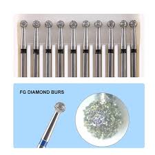 10pc-Dental Round Diamond Burs