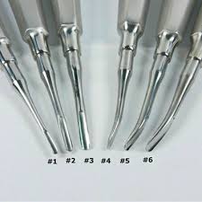 1 piece #5 Curved Dental Stainless Steel Luxation Tooth Extraction Root Elevators Luxating Elevator Dentist Tool