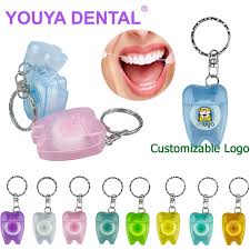 100Pcs Customize Logo Dental Floss Keychain