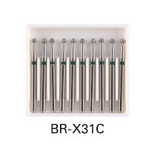 10pc-Dental Round Diamond Burs