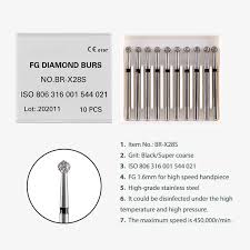 10pc-Dental Round Diamond Burs