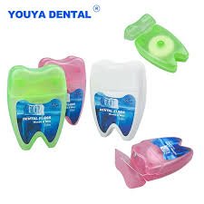 Dental Floss 50 Meter Roll Floss Portable Cleaning Of Dental Gaps Flat Thread Tooth Shaped Box Dental Floss Oral Care Materials