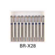 10pcs/Pack Dental Diamond Ball Round Burs - Type 25mm, FG 1.6mm For High Speed Handpiece 450000r/Min