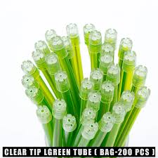 100Pcs Dental Saliva Ejector Disposable Suction Tip Flexible Evacuation Pipe Clear Tip With Colorful Tube