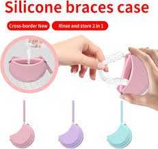 Silicone Retainer Box Orthodontic Storage Case With Aligner Remover Brush Invisible Braces Storage Clean Box Oral Care Supplies