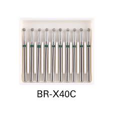 10pc-Dental Round Diamond Burs