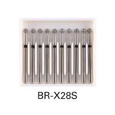 10pc-Dental Round Diamond Burs