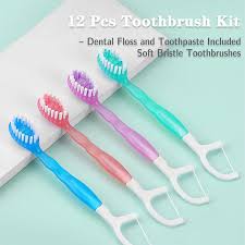 Travel Toothbrush W/Floss Tongue Scraper