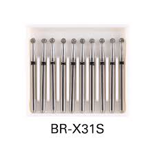 10pc-Dental Round Diamond Burs