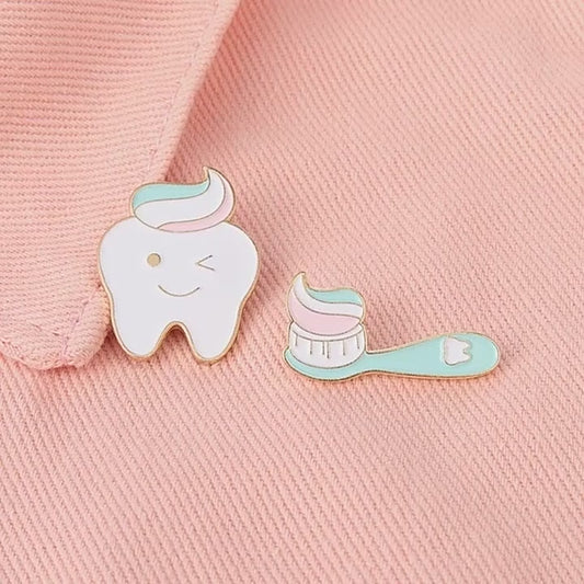 Tooth and Brush Custom Lapel Pin